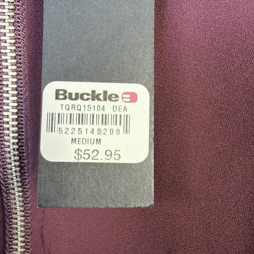 Buckle BKE boutique metal top military utility burgundy medium whimsygoth NWT - Picture 6 of 12